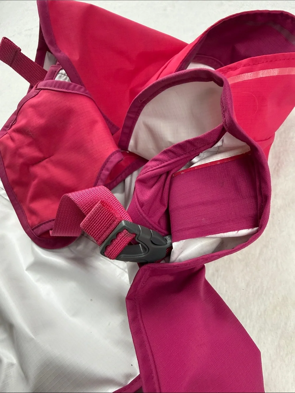 Ruffwear Sun Shower Dog Raincoat in Hibiscus Pink Two-Tone Pink Dog Rain Jacket